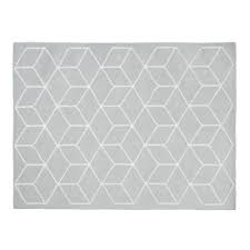 Teppich Mit Grauen Und Weissen Motiven 140x200cm Kube Gris Blanc Tapis Bleu Tapis