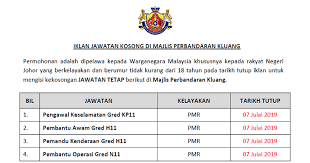 Jawatan kosong kerajaan suk negeri pulau pinang. Jawatan Kosong Di Majlis Perbandaran Kluang Kelayakan Pmr Ejawatankini Com