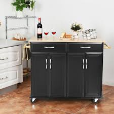 Rolling kitchen trolley storage basket and drawers cart. Costway Rolling Kitchen Trolley Island Cart Wood Top Storage Cabinet Utility W Drawers Kitchen Islands Trolleys Aliexpress