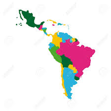 Lateinamerika (spanisch américa latina bzw. Lateinamerika Karte Symbol Auf Weissem Hintergrund Bunte Design Vektor Illustration Lizenzfreie Fotos Bilder Und Stock Fotografie Image 67878331