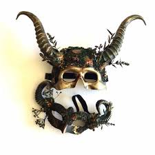 Tregras are mythical creatures that are nearly extinct but a few still exist. Mythical Woodland Creature Mask Set For Couples Forest Horned Etsy