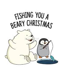 Fishing You A Beary Christmas Animal Pun Sticker By Punnybone Animal Puns Christmas Animals Funny Christmas Puns