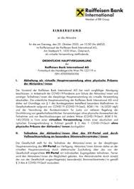 Wir sind direkt vor ort und unterstützen sie mit unserer erfahrung dabei, ihre vorhaben zu verwirklichen. Eans Hauptversammlung Raiffeisen Bank International Ag Einberufung Zur Hauptversammlung Gemass 107 Abs 3 Aktg Raiffeisen Bank International Ag 18 09 2020