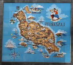 Hier finden sie die kombinierte karte / satellitenansicht von lanzarote. Karte Lanzarote Bunt Kanarische Insel Spanien Kanarische Inseln Pikist