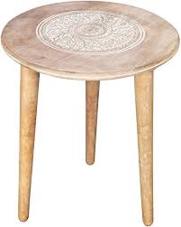 Boxed weight, approximately 132 lbs. Furniture Handcrafted Round Wooden Coffee Table With Brass Work 18 Handcrafted Wooden Side Table Or Night Stand Home Living