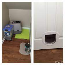 Closet Under The Stairs Converted Into A Cat Room Cat Room Room Under Stairs Cat Bedroom