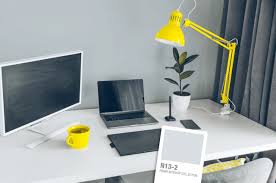 We love the look of table lamps in the kitchen. Creating A Home Office Helios Deco