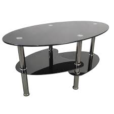 See more ideas about oval glass coffee table, glass coffee table, coffee table. Oval Glass Side Coffee Table Chrome Bars With Shelf Living Room Furniture Black Ebay