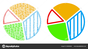 Pie Chart Collage Of Binary Digits Stock Vector Ahasoft