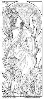 The images may not be sold, or modified and reused, in any way except for personal coloring. Art Nouveau Coloring Pages Coloring Home