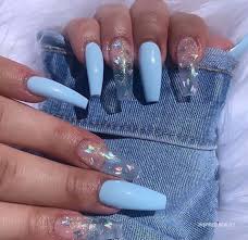 Nail art 2665 blue glitter nails blue shellac nails. 20 Blue Acrylic Nail Design Inspired Beauty
