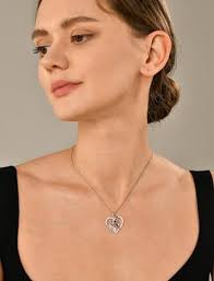 YL Women's Butterfly Necklace 925 Sterling Silver Flower Rose Pendant  Created Garnet Halo Jewelry, Metal, Garnet : Buy Online at Best Price in  KSA