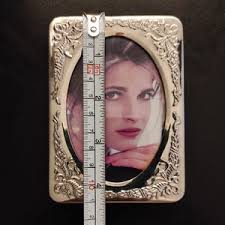 Rare Vintage Virginia Metalcrafters Photo Frame Picture Frame White Bronze  Oval