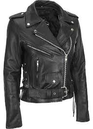 Women Black Brando Belted Biker Motorcycle Leather Jacket Leather Jacket Leather Motorcycle Jacket Motorcycle Outfit