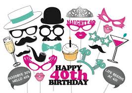 40th Birthday Photobooth Party Props Set 26 Piece Printable Fortieth Birthday Party Photo Booth Props Gedichte Zum 70 Geburtstag Geburtstag Gedicht Party Zum 50 Geburtstag