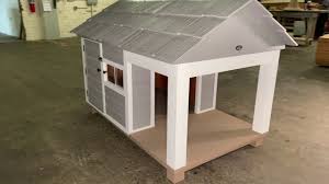 Use weather resistant lumber pressure treated lumber and plywood but make sure the slats are perfectly straight and in a very good visual condition. Diy Dog House With Porch Cheap Online