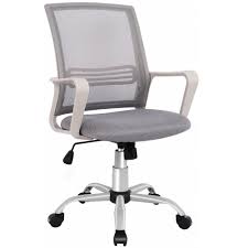Smugdesk Gray Ergonomic Office Mesh Computer Desk Swivel Task Chair Hd1839gry The Home Depot