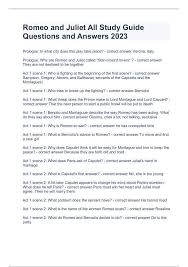 Romeo And Juliet Act 1 Quiz | Pdf | Characters In Romeo And Juliet | Romeo  And Juliet
