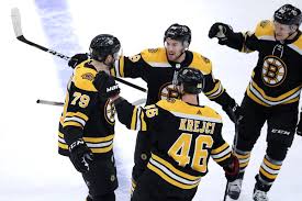 Jérémy lauzon is a canadian professional ice hockey defenceman for the boston bruins of the national hockey league. Boston Bruins Defenseman Jeremy Lauzon 79 Is Congratulated By Teammates After His Goal During Las Vegas Review Journal