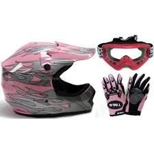 Tms Youth Kids Pink Dirt Bike Atv Motocross Helmet With