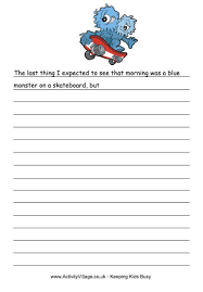 Blue Monster Story Starter Kids Writing Activities Story Starters Kids Writing