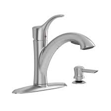 Colony single control kitchen faucet 4175.203 plumbing product pdf manual download. American Standard Mesa Stainless Steel 1 Handle Deck Mount Pull Out Handle Kitchen Faucet Deck Plate Included In The Kitchen Faucets Department At Lowes Com