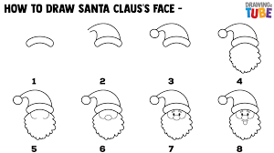 How To Draw Cute Santa Claus S Face For Kids Step By Step Drawings For Kids Christma Christmas Drawings For Kids Easy Santa Drawing Easy Christmas Drawings