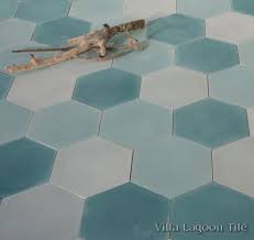 Mixed Aqua Hex Cement Tile From Villa Lagoon Tile Cement Tile Cement Tile Floor Hexagon Tile Floor