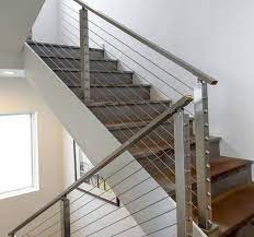 China Modern Simple Design Stainless Steel Cable Railing For Balcony Stairs Decking Balustrade China Tension Fencing Steel Fencing