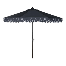 Push button tilt patio umbrellas. Safavieh Elegant 9 Ft Navey Drape Auto Tilt Patio Umbrella With Pat8006a Rona