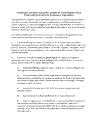 Owner Driver Contract Template Contract Agreement Contract Template Lease Agreement