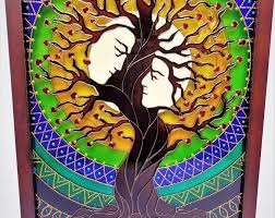 Tree Of Love Art 15x12 Glass Painting Tree Of Life Etsy Tree Of Life Art Glass Painting Family Tree Wall Art