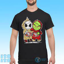 Tentenshirts Minnesota Vikings With Baby Jack Skellington And Baby Grinch Friends Shirt