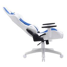 Chaise de jeu ergonomique Adrian par Brassex blanc/bleu 25200