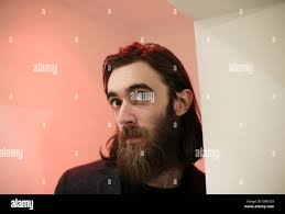 English folk rock musician, visual artist and poet Keaton Henson at the  press preview for his solo art exhibition Almost Beautiful, at Lawrence  Alkin Gallery in London Stock Photo