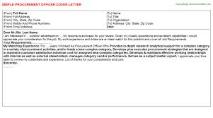 Procurement Officer Cover Letter