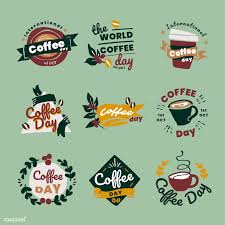 International Coffee Day Logo Set Vector Premium Image By Rawpixel Com Tk Logo Set International Coffee Cafe Logo