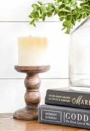 Add a touch of elegance and warm ambiance to your home with our selection of scented or unscented pillar candles and taper candles in various relaxing scents and styles sure to fit any mood or occasion. Dollar Store Diy How To Make Paint Look Like Stained Wood Little House Of Four Creating A Beautiful Home One Thrifty Project At A Time Dollar Store Diy How To