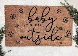 Christmas Door Mats Outdoor Baby Its Cold Outside Doormat Christmas Doormat Christmas Etsy Christmas Doormat Christmas Humor Baby Cold