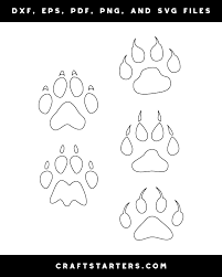 Lion Paw Print Outline Patterns Dfx Eps Pdf Png And Svg Cut Files