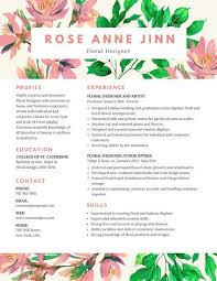 Colorful Floral Resume Resume Design Creative Creative Cvs Resume Design Template