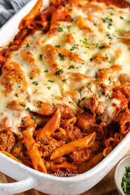 Pasta baked in a delicious tomato sauce topped with cheese. Baked Mostaccioli With Tomato Cream Sauce Spend With Pennies