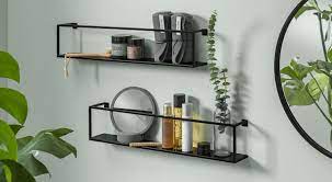 Black metal wire wall shelves with hooks. Metal Wall Shelves Buy Here At Best Prices Regalraum