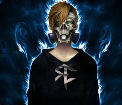 Male Anime Character Wallpaper Gas Masks Anime Skull Fire Blonde Reinelex 720p Wallpaper Hdwallpaper Des In 2020 Character Wallpaper Gas Mask Anime Characters