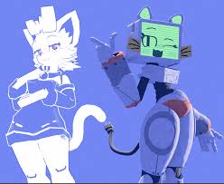 Rule 34 Dev - animal_ears anthro bedroom_eyes biped blue_eyes blush breasts  cat_ears cheek_tuft cleavage clothed clothing clyde_(discord) collar  collar_tag cord_tail discord_(app) domestic_cat dress duo facial_tuft fc5  felid feline felis female ...