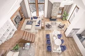 Süß wirkendes wohnzimmer mit küche. 3d Rendering Von Wohnzimmer Kuche Und Esszimmer Und Treppe Sind In Einem Bereich Von Chalet Kombiniert Der Innenraum Ist Mit Holz Und Naturlichen Materialien Eingerichtet Lizenzfreie Fotos Bilder Und Stock Fotografie Image 60870223