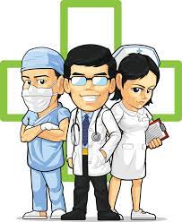 Draw a cartoon doctor wearing a scrub suit and holding a syringe in one hand! Health Care Medical Staff Doctor Nurse Surgeon Cartoon Vector Drawing 2276245 Vector Art At Vecteezy