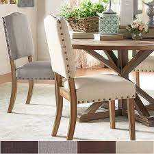Signal Hills Benchwright Nailhead Upholstered Dining Side Chairs Set Of 2 Overstock C In 2021 Upholstered Dining Side Chair Dining Room Seating Side Chairs Dining