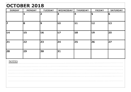 Pin On October 2018 Calendar Template