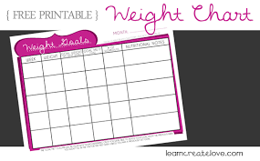 printable weight chart learncreatelove